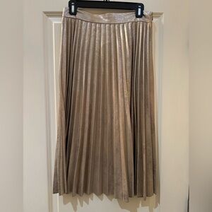 NWT Zara faux, leather metallic pleated mini skirt